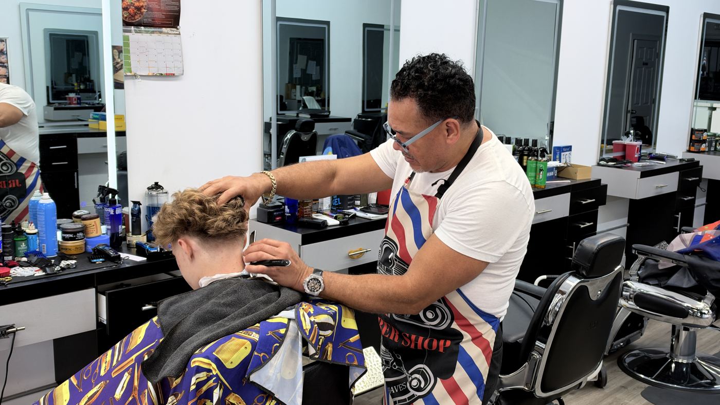 Barber at work
